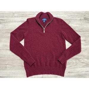 Buttoned Down Men's 100% Cashmere 1/4 Zip Pullover Long Sleeve Sweater-Size XS